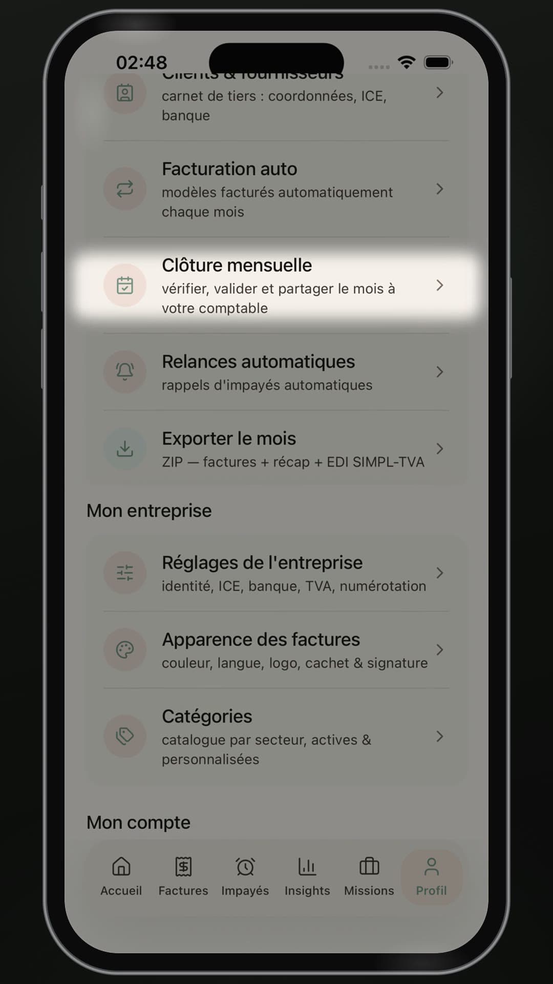 Ton profil et tes réglages