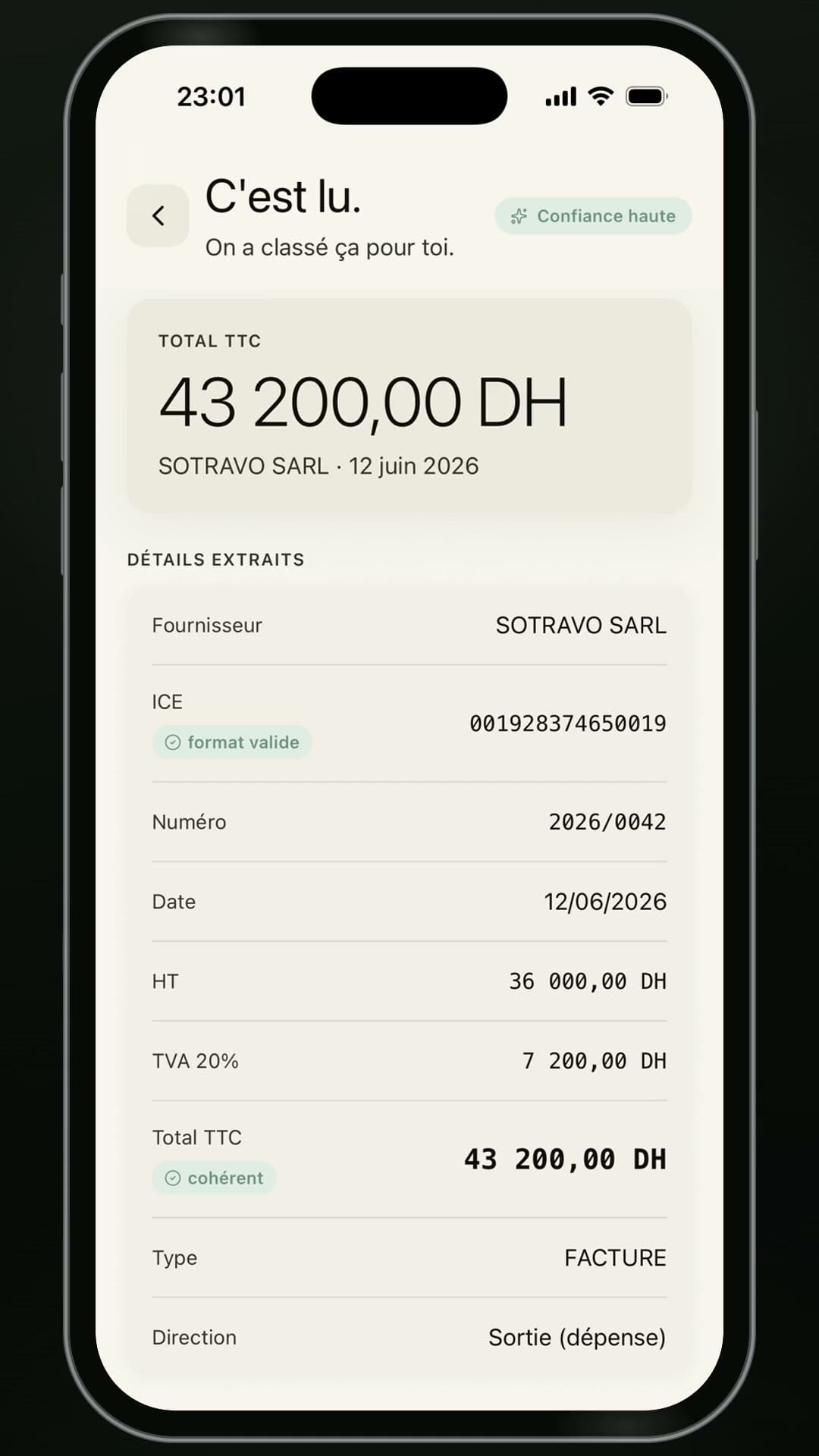 Scanner une facture