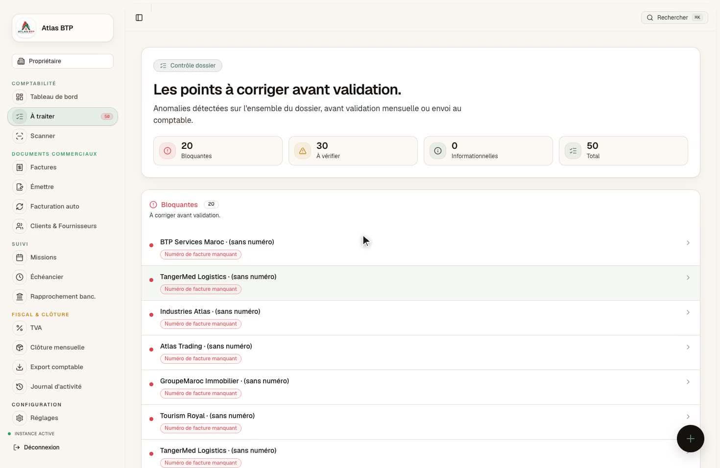La file « À traiter »
