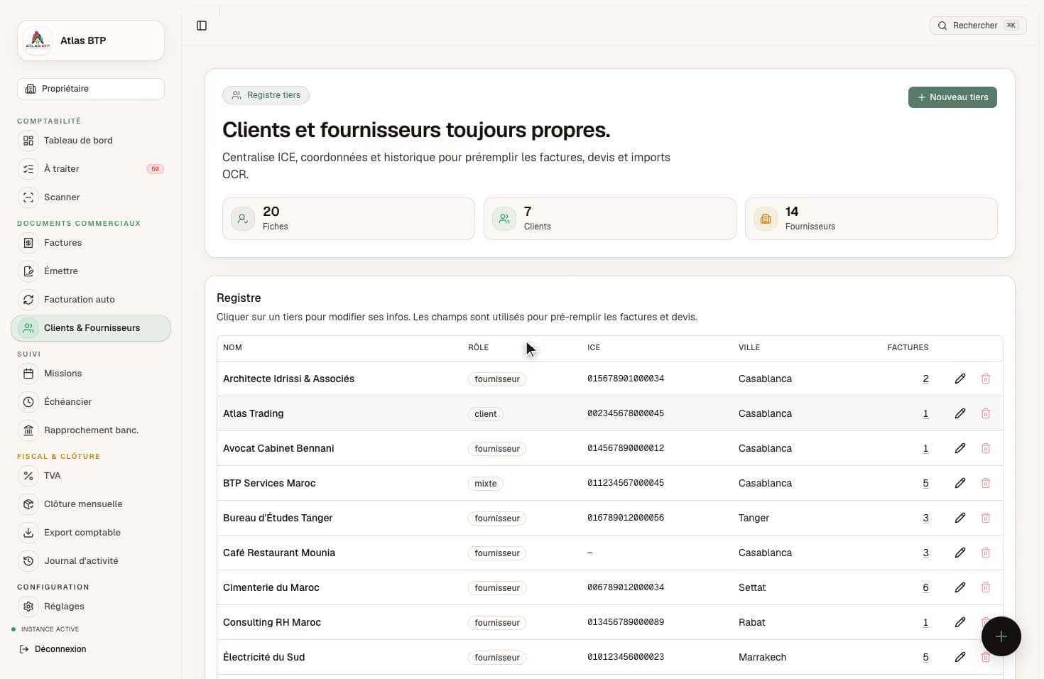 Clients et fournisseurs