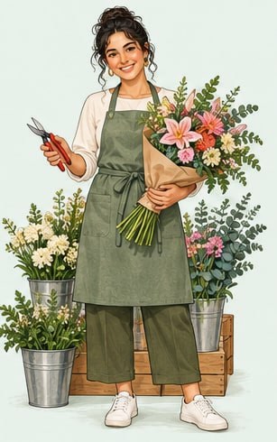 Portrait illustré : Fleuriste